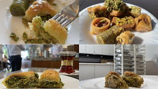 GAZIANTEP Baklava Comparison  Zeki İnal حلويات مهروسة Mahrouseh Sweet Koçak İmam Çağdaş [upl. by Pilar]