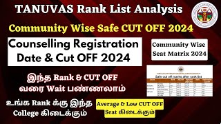 📢TANUVAS Expected Cut Off 2024 BVSc amp AH Expected Cut off 2024  TANUVAS Counselling 2024 Date [upl. by Cob]