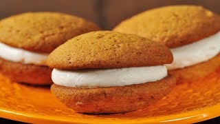 Pumpkin Whoopie Pies Recipe Demonstration  Joyofbakingcom [upl. by Oisorbma546]