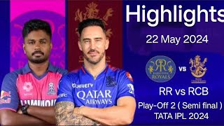 rr vs rcb semi final 2024 highlights  rr vs rcb 2024 semi final  rr vs rcb 2nd playoff semi final [upl. by Merissa]