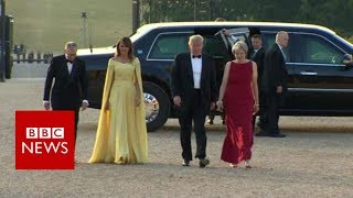 Trump arrives at Blenheim Palace  BBC News [upl. by Annoid932]