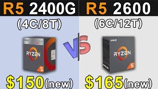 Ryzen 5 2400G Vs Ryzen 5 2600  Stock and Overclock  New Games Benchmarks [upl. by Eillam630]