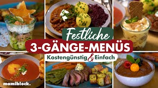 Weihnachtsessen 👉🏻 3 Gänge ✨😋  Günstig amp Einfach  Klassisch  Vegan amp Vegetarisch  mamiblock [upl. by Enyallij]