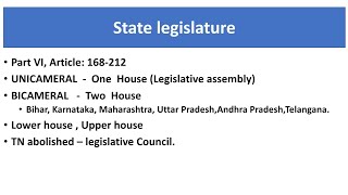 Unit  5  State legislature  Tnpsc  New samacheer [upl. by Pollie]