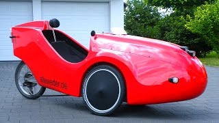 Alleweder 6 quotTyp 2quot  Velomobil light vehicle electric car solar solarcar  Akkuradcom [upl. by Iosep408]