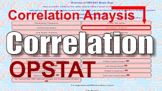 opstat data analysis how to do data analysis in opstat correlation in opstat opstat correlation [upl. by Efren29]