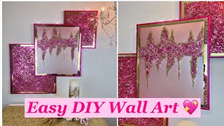 Make This Crushed Glass amp Glitter Wall Art 💖💖 [upl. by Danika294]