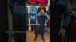 How to Put On a Drysuit  60 second tutorial [upl. by Etyam]