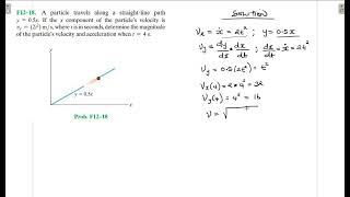 F12–18 Kinematics of a Particle Chapter 12 Hibbeler Dynamics Benam Academy [upl. by Aihcela]