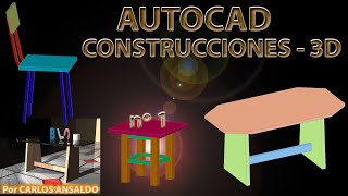 1  Mesa  Silla  Taburete Construcciones en 3D [upl. by Papke]