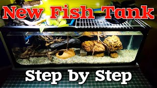 New Fish Tank Setup 🤩🤩  Step by Step  Cichlid fish community Tank [upl. by Ahsele]