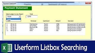 Userform Listbox Data Search in Excel VBA step by step [upl. by Elisha905]