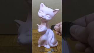 Cute Cats Coin Bank  FREE 3D Print 3d [upl. by Asenej364]