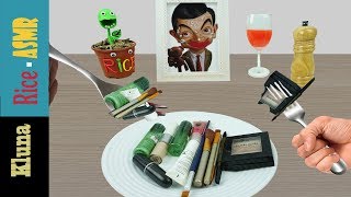 Kluna Tik eating Real MAKEUP for Mr Bean  Kluna Tik Style Dinner 40  ASMR eating sounds no talk [upl. by Oinegue686]