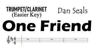 ONE FRIEND Trumpet Clarinet Easier Key Sheet Music Backing Track Partitura Dan Seals [upl. by Nadaba43]