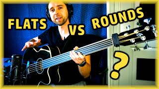 Flatwound Vs Roundwound Strings on Fretless Acoustic Bass [upl. by Anyd]