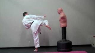 Kyokushinkai  Leg Technique  Ushiro Mawashi Geri Jodan [upl. by Matta223]