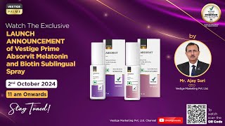 Launch announcement of Vestige Prime Absorvit Biotin Sublingual Spray amp Melatonin Sublingual Spray [upl. by Yraeht]