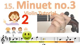 Minuet no 3  Suzuki Violin book 1  Notes amp finger pattern tutorial on Violin  HTP TV [upl. by Agbogla]