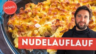 Genial einfacher NUDELAUFLAUF mit Schinken amp Käse [upl. by Enovad]