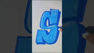 3d Graffiti Letter S  Calligraphy art shorts calligraphy satisfyingvideo trendingvideo [upl. by Maretz421]