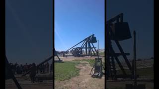 Trebuchet firing 90kg projectile over 300 meters with ease [upl. by Kohn]