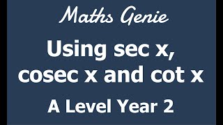 Using sec x cosec x and cot x [upl. by Stephi]