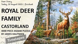 Castorland Royal Deer Family by James Hautman 4000 piece jigsaw puzzle  Timelapse [upl. by Nerad]