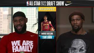 LeBron Picks Darius Garland  2022 NBA AllStar Draft [upl. by Nohs]