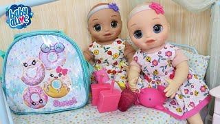 BABY ALIVE GÊMEAS NINA E HANNA VÃO PASSAR O FIM DE SEMANA NA CASA DA VOVÓ [upl. by Kerrill391]