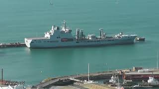 ROYAL FLEET AUXILIARY AND NAVAL VESSELS ANCHORED AT PORTLAND HARBOUR 16624 [upl. by Minor]