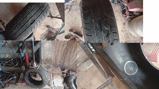 car tubeless tyre vulcanizing repair [upl. by Sakmar]