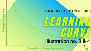 5 Learning Curve  Practical Questions no 3 amp 4  CMA Inter  BCom  BBA  MBA [upl. by Anawak81]