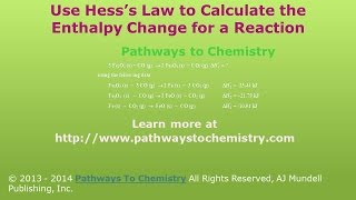 Use Hesss Law to Calculate the Enthalpy Change of a Reaction [upl. by Yma]