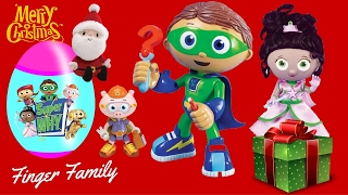 Super Why and Friends Adventures Finger Family  Whyatt Red Pig Woofster amp Pea Christmas Toys [upl. by Ekim313]