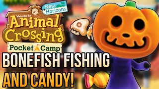 Animal Crossing  BONEFISH FISHING and HALLOWEEN ITEMS [upl. by Dillie]