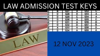 12 NOV 2023 LAW ADMISSION TEST KEY LAT 2023 KEYSLAW ADMISSION TEST 12 NOVEMBER 2023 TEST KEYS [upl. by Ashok367]