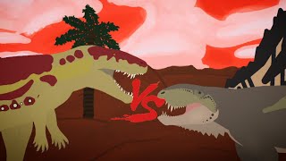 55K SPECIAL Dimetrodon vs Postosuchus Animation Stick Nodes [upl. by Atalayah]