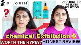 Pilgrim 25 AHA2BHA 5PHA peeling solution  Honest review  how to use peeling solution [upl. by Trebled147]