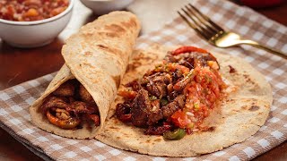 Super Tasty Beef Steak Fajitas Recipe  Mexican Food [upl. by Sayers]