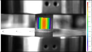 3D DIC of Polyurethane under Compression Iso Lines [upl. by Nosydam]