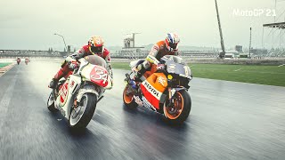 MotoGP Classic Battle  Kevin Schwantz Vs Mick Doohan  MotoGP 21 [upl. by Spiegel615]