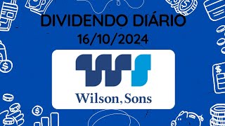 Dividendos do dia 16102024  PORT3  WILSON SONS [upl. by Ennoved96]