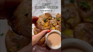 air fryer SMASHED potatoes Crispy delicious so good airfryerrecipes thanksgivingrecipe [upl. by Alcine]