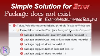 How to fix the build errors in ExampleInstrumentedTestjava and ExampleUnitTestjava classes [upl. by Jamey]