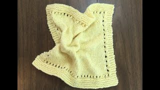 Easy Eyelet Design Facecloth [upl. by Tamas]