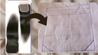 HOW TO DRAW THE GUIDELINE TO VENTILATE A 55 FREE PART CLOSURE CLOSURE VENTILATION closurewigs [upl. by Annoik570]