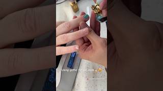 Using glitter nail spary for gel nails 💅😍 nails nailart glitternails naildesign nailinspo [upl. by Elmer199]