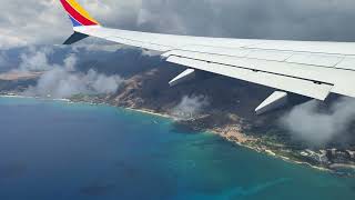 Southwest Arrival at Honolulu Airport with Stunning Aerial Views [upl. by Aixela]