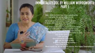 Immortality Ode  Poem by William Wordsworth  Explanation  Part 1 [upl. by Karmen]